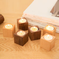 free Shipping 5x5x5cm Wooden Candlestick Candle Holder Table Decoration