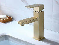 stainless steel Sink faucet brushed gold color Bathroom waterfall Faucet Mixer Wall Tap Vanity Torneira Bathroom faucet BL024