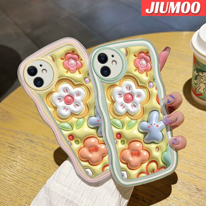 jiumoo-เคสโทรศัพท์ปลอกสำหรับ-samsung-galaxy-a22-4g-a22-5g-เคส3d-ลายดอกไม้สีสันสดใสเคสโทรศัพท์กรอบซิลิโคนนิ่มใสแบบแฟชั่นเลนส์กล้องถ่ายรูปเคสโปร่งใสป้องกันการกระแทก