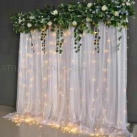 White Tulle Chiffon Curtains  Wedding Ceremony Backdrop Bridal Shower Baby Shower Backdrop Photo Booth Background Photography Colanders Food Strainers