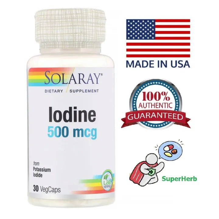 Solaray, Iodine from Potassium Iodide, 500 mcg, 30 VegCaps | Lazada PH