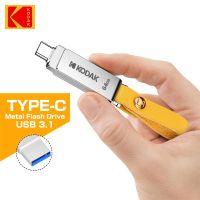 Kodak K243C Metal USB3.1 USB Flash Drive 32GB Pendrive 64GB 128GB Type C Flash Drive Landyard for Keys Cle USB for Smartphone