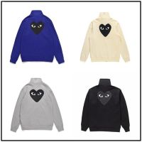 Available Japanese Kawahisa Tide Brand Sweater Womens Jacket Male Baoling Love Back Big Black Heart Stand Collar Terry Sweater Mens And Womens Models