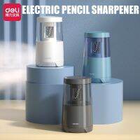 Deli Dual Power Electric Pencil Sharpener Multi-Pen Safety Protection Alloy Steel Roller Blade Pencil Sharpener Office Supplies