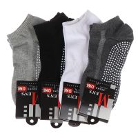 Limited Time Discounts 1Pair Mens Cotton Non-Slip Yoga Socks With Grips Breathable Anti Skid Floor Socks For Pilates Gym Fitness Size 39-44