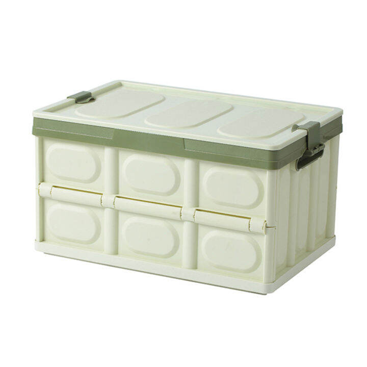 Collapsible Storage Boxes Crates 2 Pack 30L Lidded Storage Bins Plastic