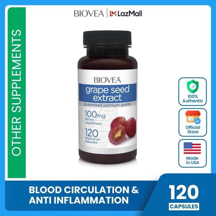 Biovea Grape Seed Extract (100mg) 120 Capsules (For Blood Circulation