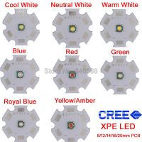 10x3วัตต์ Cree XPE XP-E เป็นกลางสีขาวเย็นสีขาวอบอุ่นสีขาวสีแดงสีเขียวสีฟ้าสีเหลือง LED E Mitter ไดโอด812141620มิลลิเมตร PCB