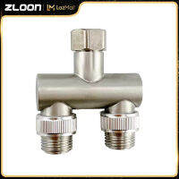 ZLOON 304ตัวแยกชิ้นส่วนทำจากสเตนเลสสตีล,ลิ้นเปลี่ยนทางอากาศเชื่อมต่อเครื่องซักผ้าก็อกน้ำตัวแยกชิ้นส่วนสามทางวาล์วฉากหนึ่งจุดอะแดปเตอร์สองทางหนึ่งในสอง [เปลี่ยนฟรีหนึ่งปีประกันคุณภาพหนึ่งปี]