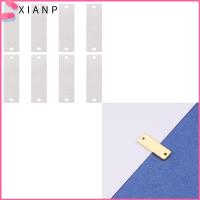 XIANP สีทองสีเงิน ป้ายเปล่าสแตนเลส ป้ายเปล่าสำหรับเขียน แผ่นเปล่าสำหรับประทับตราอลูมิเนียม ประทับตราช่องว่างที่มีสองหลุม สร้อยข้อมือสร้อยคอสองรู อุปกรณ์เครื่องประดับอัญมณี