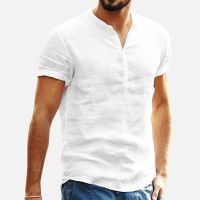 Mens Mens Slim Shirts Shirts Tops Baggy Shirts Sleeve Cotton Pullover Breathable Short Fit Solid Casual Linen Men Blouse