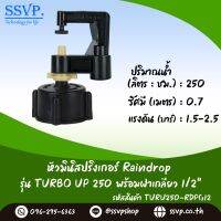 มินิสปริงเกอร์ Rain Drop รุ่น TURBO UP พร้อมฝาครอบเกลียวใน ขนาด 1/2" ปริมาณน้ำ 250 ลิตร/ชั่วโมง รัศมีการกระจายน้ำ 0.75 เมตร รหัสสินค้า TU-250-RDPG12