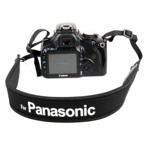 for-panasonic-สายคล้องกล้อง-แบบนิ่ม-neoprene-สายสีดำ-อักษรขาว-1379