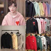 Available Ami23 Spring And Summer Xiao Zhan Same Style Embroidered Big Red Love Hooded Sweater Male And Female Tide Brand Star Same Style