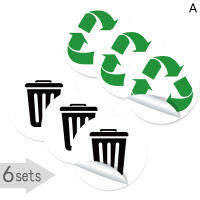 YUANYUAN?6pcs Diameter 5 Inch Recycle Trash Bin Sticker For Label Bins Garbage Cans