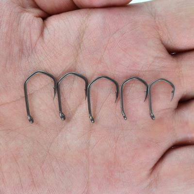 Hirisi 15pcs PTFE Coated High Carbon Steel Fish Hook Micro Barbed With Eye Carp Fishing Hook Accessories X919