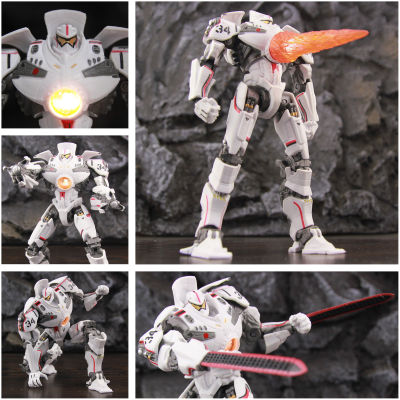 Pacific Rim Gipsy Danger รุ่นพิเศษ White Mecha Armor 20Cm 7 "Scale Action Figure LED Light Chest Glow ของเล่นตุ๊กตารุ่น
