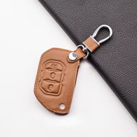 ✜ Genuine Leather Case Cover Holder Bag for Jeep 2018 2019 Wrangler JL JLU 3 Buttons Remote Key Fob Car Accessories