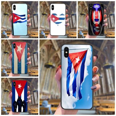 （shine electron）Cuba Flag Black Coque หลังซิลิโคนเคส Tpu สำหรับ Galaxy,A51 A50 A52s A53 A60 A6S A70 A70S A71 A72 A80 A8S A9 A90 A91 5กรัม