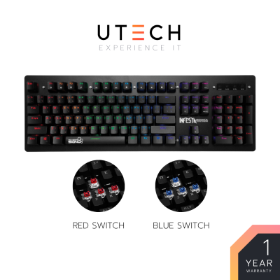 คีย์บอร์ดเกมมิ่ง SIGNO Keyboard SIGNO KB-738 INFESTA BULE SWITCH / RED SWITCH by UTECH