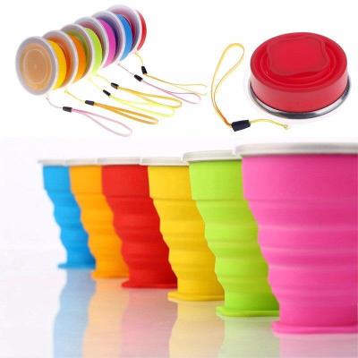 Fashion Travel Silicone Retractable Folding Cup Outdoor Telescopic Collapsible Cups Outdoor Coffee Cups Retractable Travel Copa