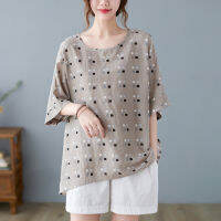 Meimingzi เสื้อยืดสตรีแนววรรณกรรมหลวมและบางในฤดูร้อนใหม่