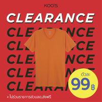 KOOS เสื้อยืดคอวีแขนสั้น เสื้อเปล่า *การันตีสีไม่ตกผ้าไม่ย้วย* - 100% คอตตอน - สีส้ม