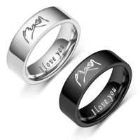 I You Engraved Statement Hand Gesture Couple Jewelry