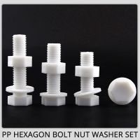 M6 M8 M10 M12 Hex Screw Nylon Outer Hexagon Bolt Nut Washer Set Flat Pad Plastic Insulation Anti-corrosion Resistant Nails Screws Fasteners