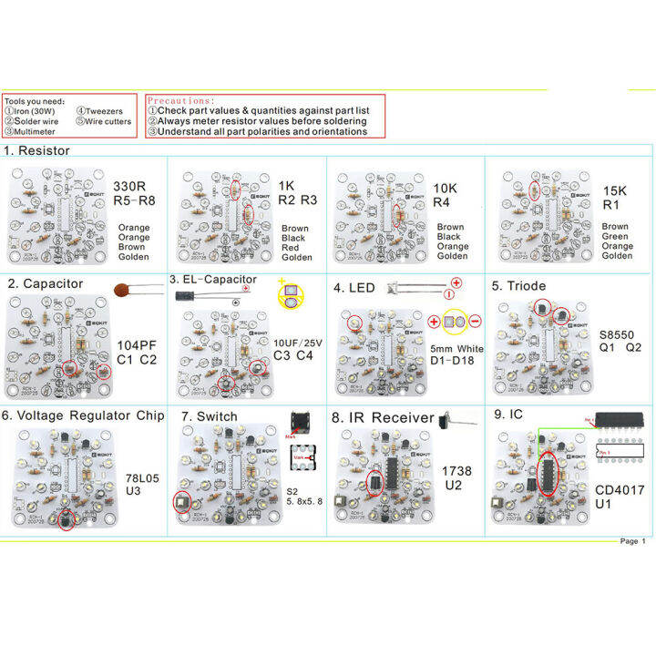 pcbfun-ชุดไฟกลางคืนควบคุมระยะไกลแบบทำมืออิเล็กทรอนิกส์อะไหล่เชื่อมแผงวงจรออกกำลังกาย