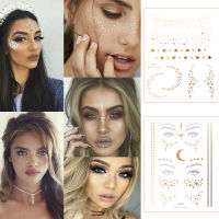 【cw】2021 New Gold Face Temporary Tattoo Waterproof Blocked Freckles Makeup Stickers Eye Decal Wholesale 【hot】