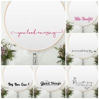 New You Look Amazing Mirror Decal Vinyl Decal Bathroom Decor Decal Wall Sticker Art Home Decoration Accessories Have a Nice Day Refrigerator Parts Acc