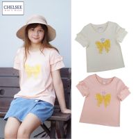 Chelsee เสื้อยืดคอกลม เด็กผู้หญิง รุ่น 237895 ลายโบว์ ผ้า 100%Cotton อายุ 2-10ปี เสื้อผ้าแฟชั่นเด็กโต