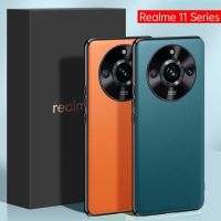 เคสสำหรับ Realme11 11Pro 11ProPlus 11Pro + 5G 2023 TPU หนังสีทึบกล้องแบบด้านหรูหรากันกระแทกฝาครอบด้านหลังป้องกันเคสโทรศัพท์