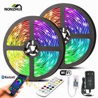 หลอดไฟ Led Strip 5050 SMD 30เมตร25เมตรตกแต่ง Luces ส่องสว่างสตริงสำหรับพื้นหลัง WIFI ริบบิ้นแสง Fita โคมไฟ RGB ไดโอดรูปร่าง