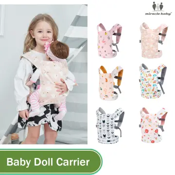 Baby Doll Carrier for Kids Little Girls, with Feeding Toy Play Set for Baby  Dolls, Comfortable and Safe Design,Premium Durable Cotton-Pink
