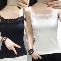 Spaghetti Strap Tank Tops for Women Summer Crop Tops All-matching Lace Camisole