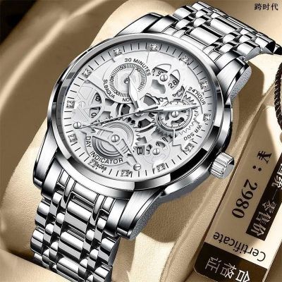 【July hot】 [Longkong automatic mechanical watch] luminous waterproof calendar mens watch high-end domineering famous brand