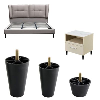 4PCS Plastic Furniture Legs Plastic Round Tapered Table Cabinets Feet Sofa Bed TV Cabinet Legs  Height 40/65/90/100/120MM  M8*25 Furniture Protectors