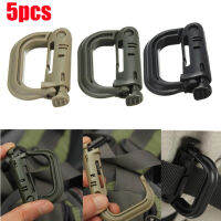 5PC Plasctic Shackle Carabiner D-Ring Clip Molle Webbing กระเป๋าเป้สะพายหลังหัวเข็มขัด Snap Lock Grimlock Multi กลางแจ้งเดินป่าตั้งแคมป์เกียร์