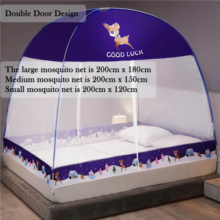 King size 1.8m Foldable Pop Up Mosquito Net Bed Canopy Tent,Single Door