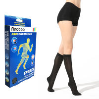 FINDCOOL Compression Stockings Closed Toe Thin Knee High for Summer 15-20mmHg Anti-avricose Veins