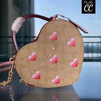 (แท้ ?%‼ from Factory) น่ารักเกินต้านนนน….!!!!!! HEART CROSSBODY IN SIGNATURE CANVAS WITH HEART PETAL PRINT (C8040)