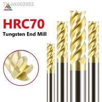 ✉﹍ HRC70 Carbide End Mill 1 2 4 5 6 8 10 12 4Flutes Milling Cutter Tungsten Cutting Tool CNC Metal Steel Key Face Square Router Bit