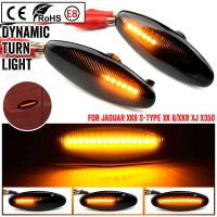 2Pcs Amber LED ด้านหน้าแบบไดนามิกด้านข้าง Marker ไฟเลี้ยวสัญญาณสำหรับ1999-2007 Jaguar S-Type 1996-2005 XK 8XKR 2003-2006 XJ X350