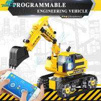 RCTOWN Building Blocks DIY Assembly Programming Block รถขุด2.4G Wireless Phone App Dual Mode Remote Control Puzzle Building Blocks