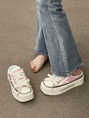 Tig-Tag  รองเท้าผ้าใบ รองเท้าผ้าใบ ผญ รองเท้าผ้าใบ ผู้หญิง เท้าหนา สบาย รองเท้าเพิ่มความสูง รองเท้าผ้าใบ ใหม่2023  B95F1YK  36Z230905