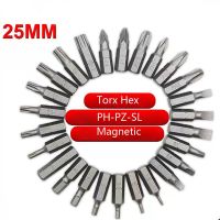 3pcs 25mm Screwdriver Bits Set 1/4 Inch Hex Shank CR-V Electric Screw Drill Bit T10-T40H2-H6SL4-SL6PH1-PH3PZ1-PZ3