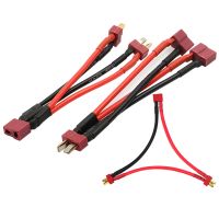 ┅ 1pcs T Plug Parallel Battery Connector Cable T-Plug Y Wire 14AWG 12CM Silicone Cable For RC Lipo DIY Quadcopte Fixed Wing Model