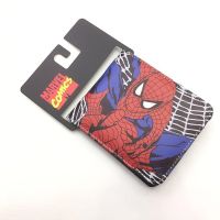 ₪ New Marvel PU Leather Cartoon Superhero Spiderman Wallet Iron Man Bifold Boy Wallet Girl Child Coin Purse Birthday Gift